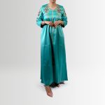 ROBE CAFTAN MERYOUMA EN SATIN - Turquoise
